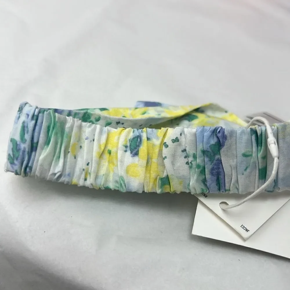 Janie and Jack Baby Yellow and Purple floral head bow NWT size one size